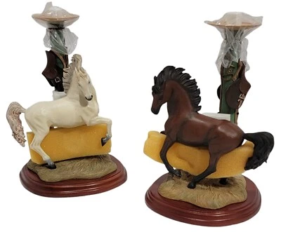 Noble Stallions Candlesticks 10" by Gianni Benvenuti NEW IN ORIGINAL BOX - Image 1 of 4