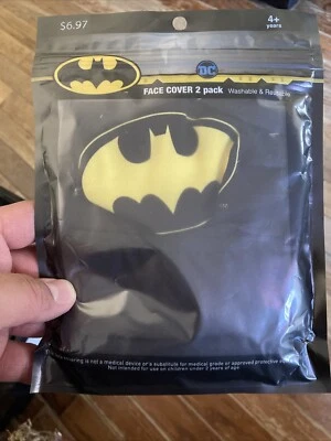 Batman Facemasks Pack Of 2 | Reusable and Washable  Ages 4+ New - Image 1 of 3