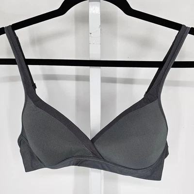Y2K Hanes Womens Sz S Lightly Padded T Shirt Bra Gray - Image 1 of 4