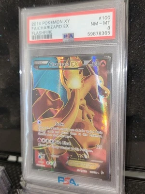 PSA 8 Charizard EX 100/106 XY Flashfire Full Art FA 2014 Pokemon Card Holo Foil  - Image 1 of 3