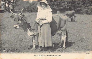 Jersey - Milkmaid and cow - Publ. G. B. 40 - Picture 1 of 2