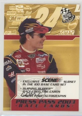 2003 Press Pass Checklist Jeff Gordon Checklist #100 HOF - Image 1 of 2