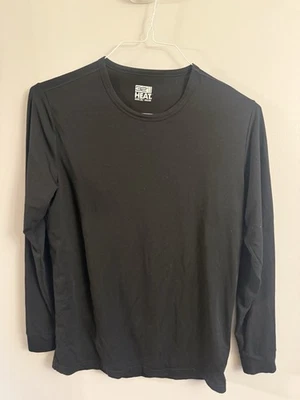 Camisa 32 Degrees Heat para mujer L grande negra manga larga cuello redondo elástica Foto 1 de 4