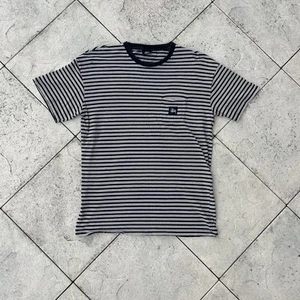 VINTAGE Stussy Australia Exclusive Striped Shirt, Beige Black, Size M - Picture 1 of 4