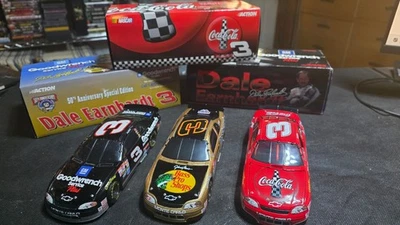LOTE DE 3 TROQUELES DALE WONHARDT ACCIÓN 1/24 1998 BASS PRO SHOPS, COCA COLA Foto 1 de 4