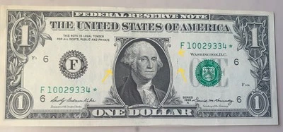 Scarce OFFSET PRINT STAR ERROR Beautiful GEM UNC AU 1969 $1 Federal Reserve Note - Image 1 of 4