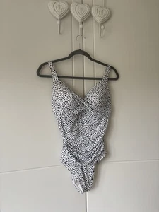 M&S Size 16 Navy White Swimming Costume - Picture 1 of 2