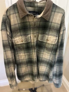 Abercrombie & Fitch Herren 90er Oversized Flanell Hemd Gr. S kariert grün hellbraun - Bild 1 von 4