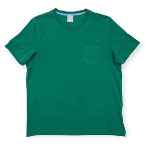 Brooks Brothers Blank Pocket T-shirt Men Large Green Logo Green Short Sleeve - Picture 1 of 9