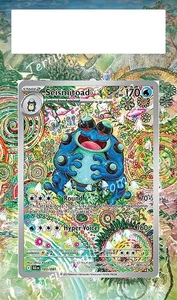 Pokemon Extended Art Insert for PSA Slab+Metallic Black Case- Seismitoad 105 - Picture 1 of 2