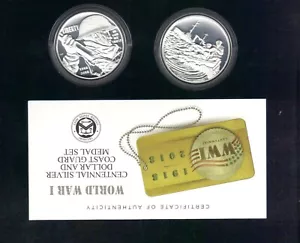 Juego de medallas de dólar de plata y guardacostas 2018 opg - Imagen 1 de 3