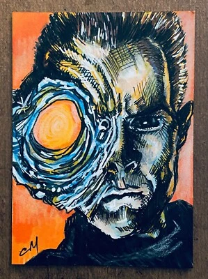 T-1000 Terminator 2 PSC 1/1 Hand Drawn Sketch Card by CJ Morris ACEO - Image 1 of 3