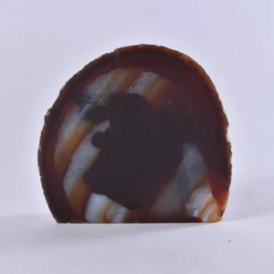 Base de corte de cristal de geoda ágata rojo/marrón cuarzo druso pulido 86 mm - Imagen 1 de 3