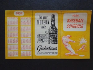 Vintage rare 1954 Baseball Schedule NY Yankees, Giants, Brooklyn Dodgers INV3044 - Picture 1 of 6