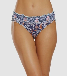 $144 Hobie Women's Blue Way To Boho Ruffled Lined Hipster Bikini Bottom Size S - Picture 1 of 1