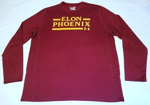 TEAM ISSUED Elon Phoenix Under Armour HeatGear long sleeve shirt Men's XL Loose - Picture 1 of 6