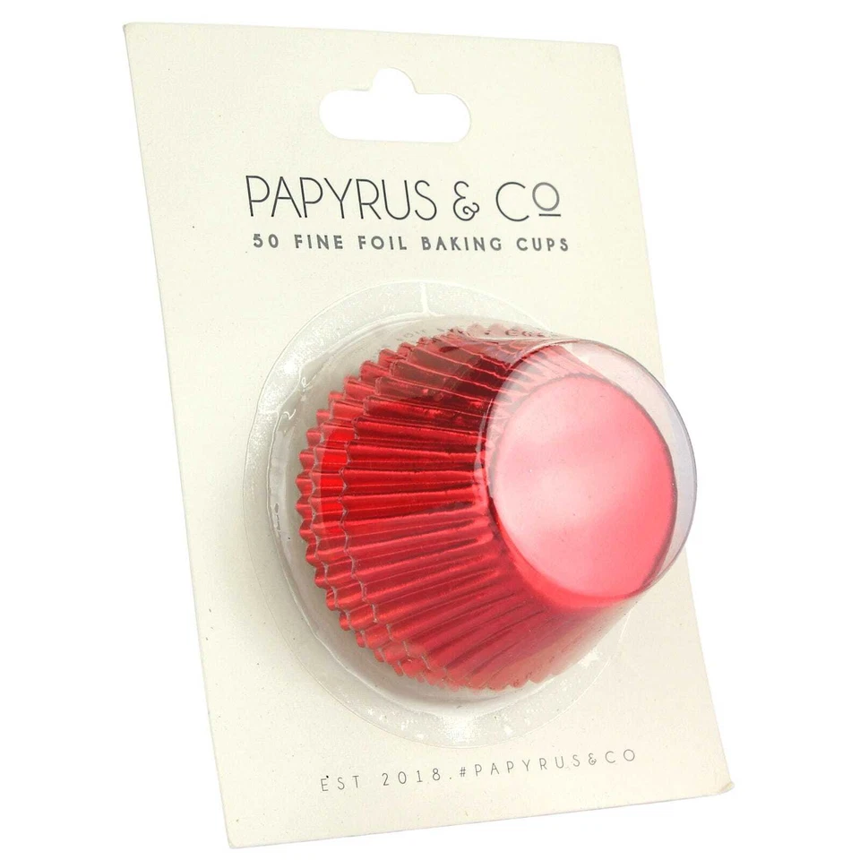 Red Foil Baking Cups 44mm 4cm Pack of 50 Patty Pans Cupcake Cases Liners - image 1 of 1