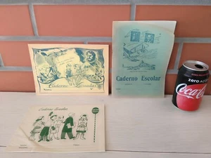3 NEW OLD STOCK VINTAGE EUROPEAN PORTUGUESE SCHOOL DAILY NOTEBOOKS FROM 70´S - Picture 1 of 8