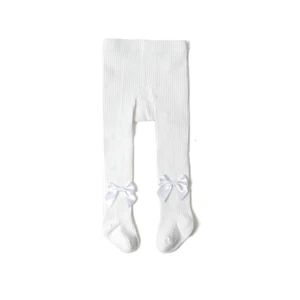 6M-4 Yrs Children Bowknot Tights Cotton Baby Girls Pantyhose Kids Knitted Tights - Picture 1 of 16
