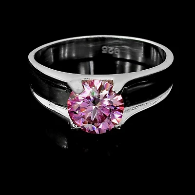 Certified 1.75Ct Hot Pink Diamond Unisex Ring-Amazing Luster. - Image 1 of 4