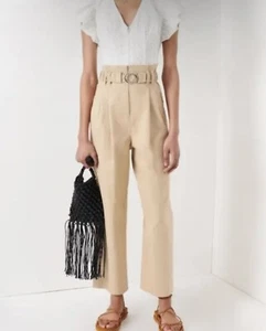 New Derek Lam 10 Crosby Atto Pleated Front Casual Pants w/Belt Wide Leg Khaki 2 - Picture 1 of 12