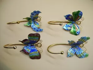 Beautiful Ornate Butterfly Wall Coat Hook Hanger X4 Smithsonian - Picture 1 of 11