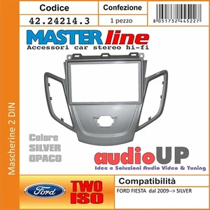 Panel Recambio 2 din Ford Fiesta De 2009 Adaptador Dos din Silver Mate - Imagen 1 de 3