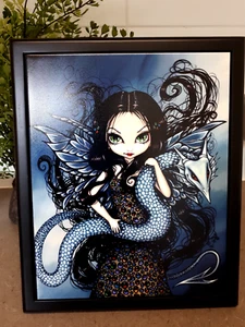 Jasmine Beckett Griffith- Gothic Fairy 'Jewele' Artwork - Framed Ceramic Tile - Picture 1 of 4