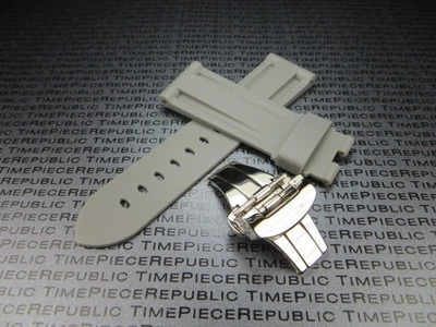 24mm Grey Rubber Diver Strap Deployment Buckle Watch Band Set PAM PR Foto 1 de 4