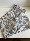 Chicos Size 3R Ankle Smokey Taupe Pants Flex Waist Floral Ankle US XL 16 NEW