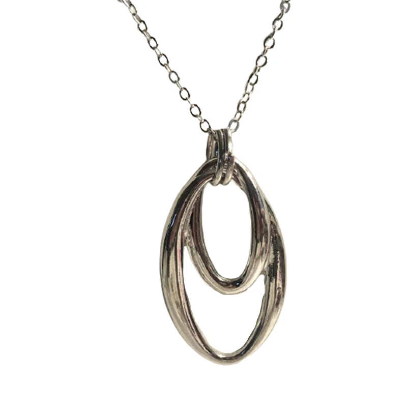 Collar Colgante Doble Ovalado Tono Plata Charter Club 16′′ NUEVO CON ETIQUETAS 49.50 (Gris) Foto 1 de 1