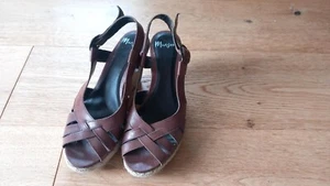 Brown Slingback Wedge Heel Monsoon Womens Shoes Size 5, Unworn - Picture 1 of 7