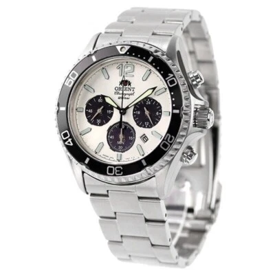 Orient Mako Solar Panda RN-TX0203S Chronograph Solar Men Wristwatch New in Box - Image 1 of 4