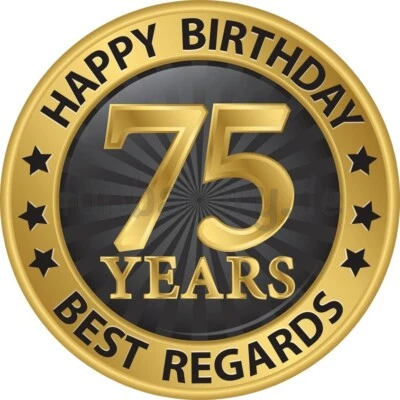 75.Geburtstag eßbar Torten-bild Muffin-aufleger Party Deko Cupcake GeschenkIdee - Bild 1 von 4