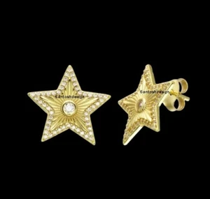 Beautiful Fluted Star Diamond 925 Sterling Silver Studd Earring Jewelry,Gift - Picture 1 of 2