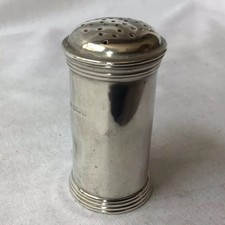 1926 Docker & Burn Ltd pentola shaker pepe cilindrico argento massiccio