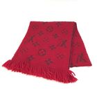 Louis Vuitton M72432 Echarpes Logo Mania Fringe Scarf Wool  Silk Red