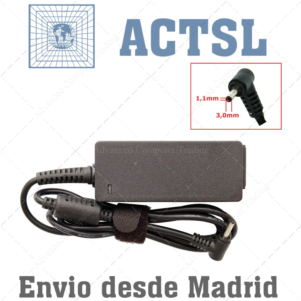 ADVANCED COMPUTER TRADING Cargador para Acer PA-1450-26 19V 2.37A 45W | 3.0*1.1Mm | Negro