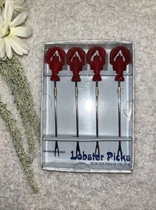 Lobster Picks set / 4 stainless steel Decorative BOSTON WAREHOUSE - Picture 1 of 3