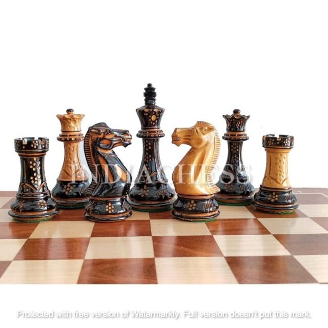 4 Burnt Grandmaster Chess Pieces