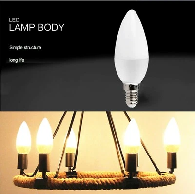  2Pz LAMPADINA LED candela E27 E14 220V 5W 7W 9W lampada luce risparmio energia - Immagine 1 di 4