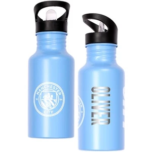 Manchester City Personalised Metal Water Bottle 500ml Football Gift for Boys - Picture 1 of 7