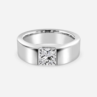 Alianza de boda corte princesa 0,70 quilates diamante cultivado en laboratori... - Imagen 1 de 4