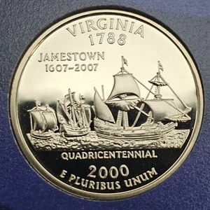2000 S State Quarter Virginia Proof Deep Cameo CN-Clad Coin - Picture 1 of 2
