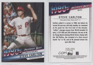 2020 Topps Decades Best Series 2 Pitchers Black /299 Steve Carlton #DB-62 HOF