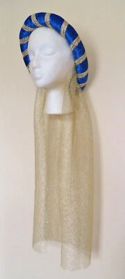 Royal Blue & Gold Medieval Headpiece,Pick your head size - Image 1 of 2