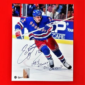 Foto autografiada de Eddie Olczyk New York Rangers - X2 - Imagen 1 de 2