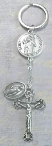 Nuovo portachiavi libro borsa tascabile gioielli San Cristoforo medaglia miracolosa croce - Foto 1 di 6