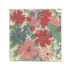 Gisela Graham Cosmos Gloss Wood Coasters Set Of 4 Floral Watercolour Home Decor