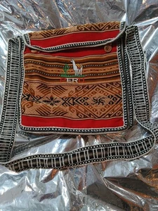 Bolso de hombro de lana tejido Perú hecho a mano en excelente estado  - Imagen 1 de 8